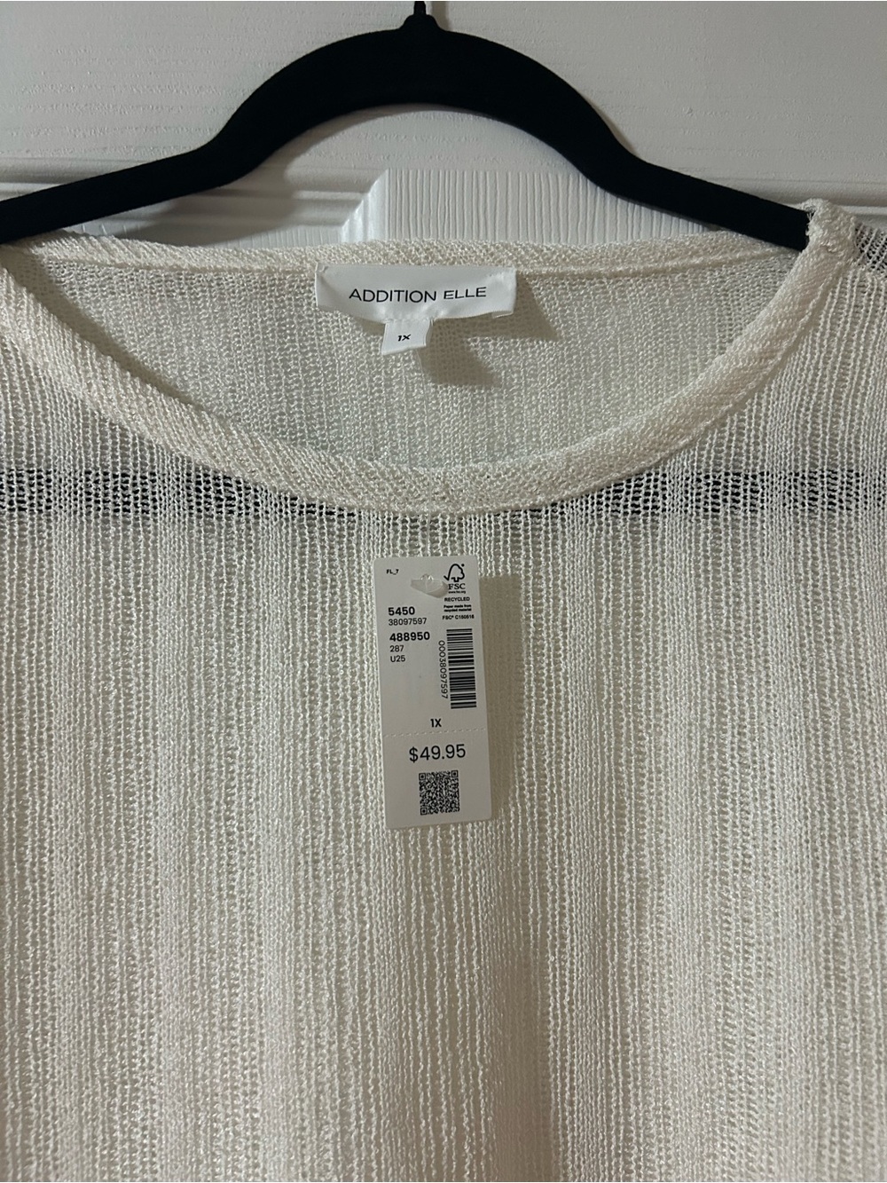 Addition Elle Ivory Short-Sleeve Knit Top - Picture 3 of 3